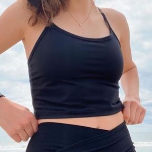 Black Aerie Longline Sports Bra